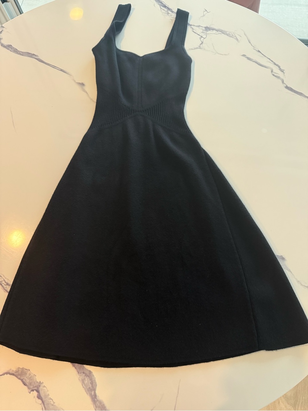 Dynamite Black Midi Fit-and-Flare Tank Dress